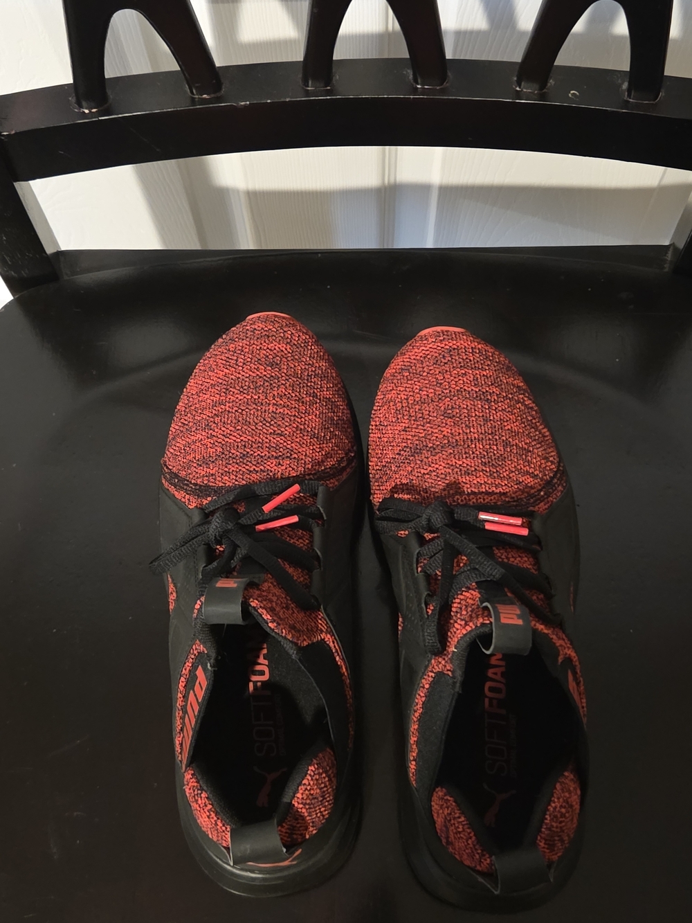 Puma Men’s Red and Black Knit Athletic Shoes